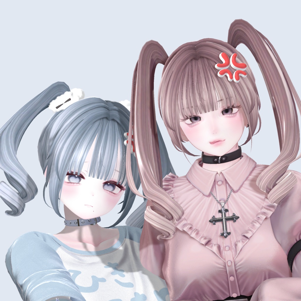 ツインテール Twintails【7アバター対応/VRC Hair】 image