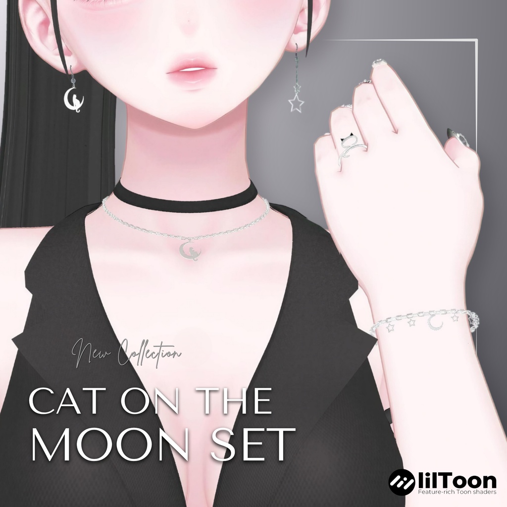 【16アバター対応】Cat On The Moon Set image