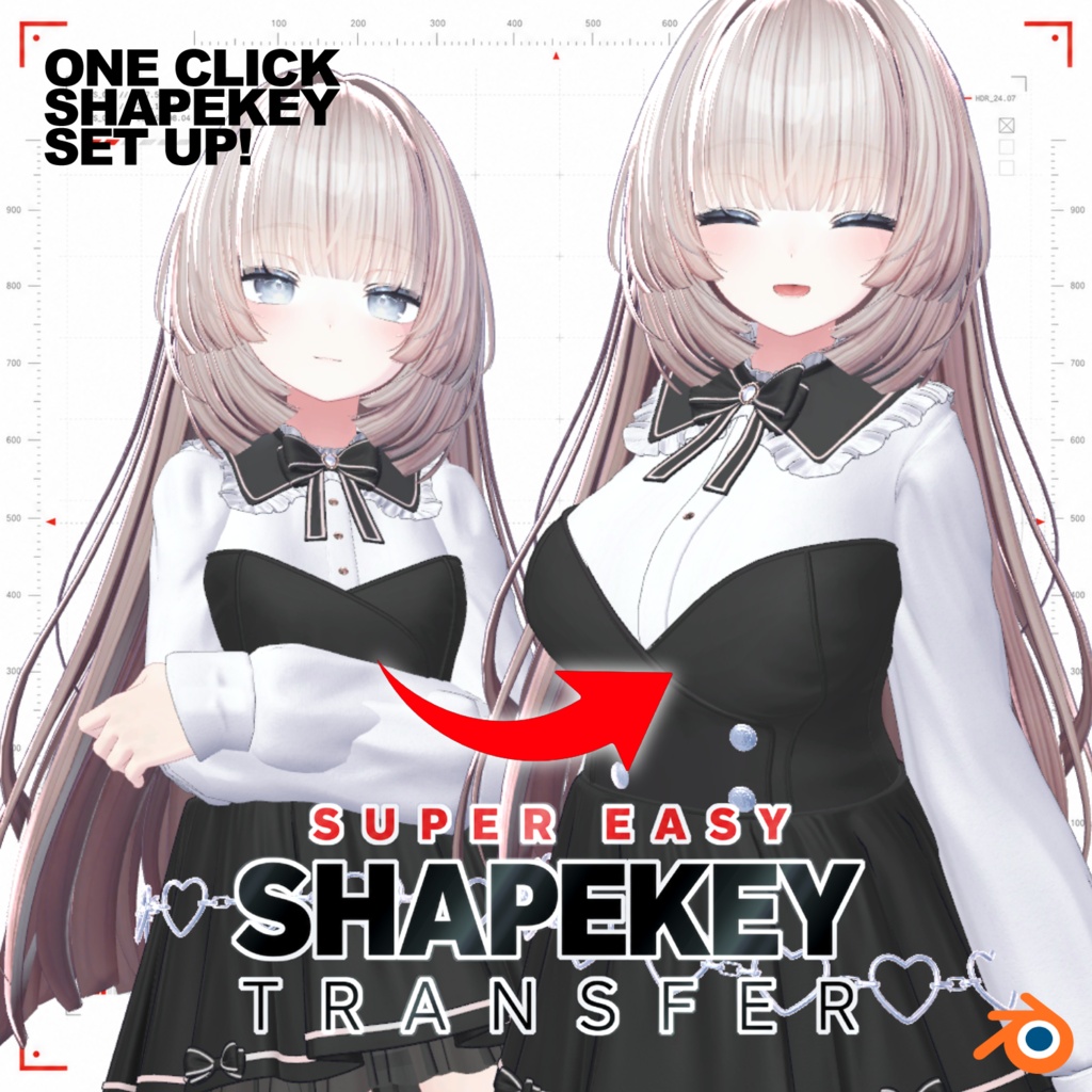 Super Easy Shapekey Transfer 【Blenderアドオン】 image