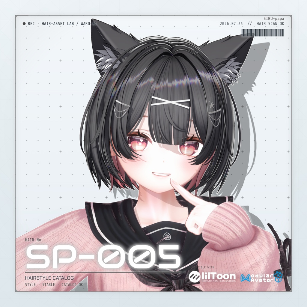 【13 avatars】【VRC Hair】SP-005 レイヤーショートボブヘア image