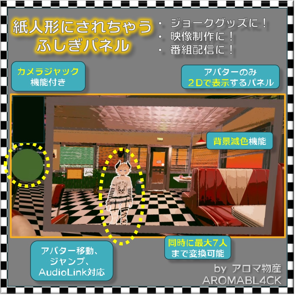 【ワールド用】紙人形にされちゃうふしぎパネル【VRChat】 image