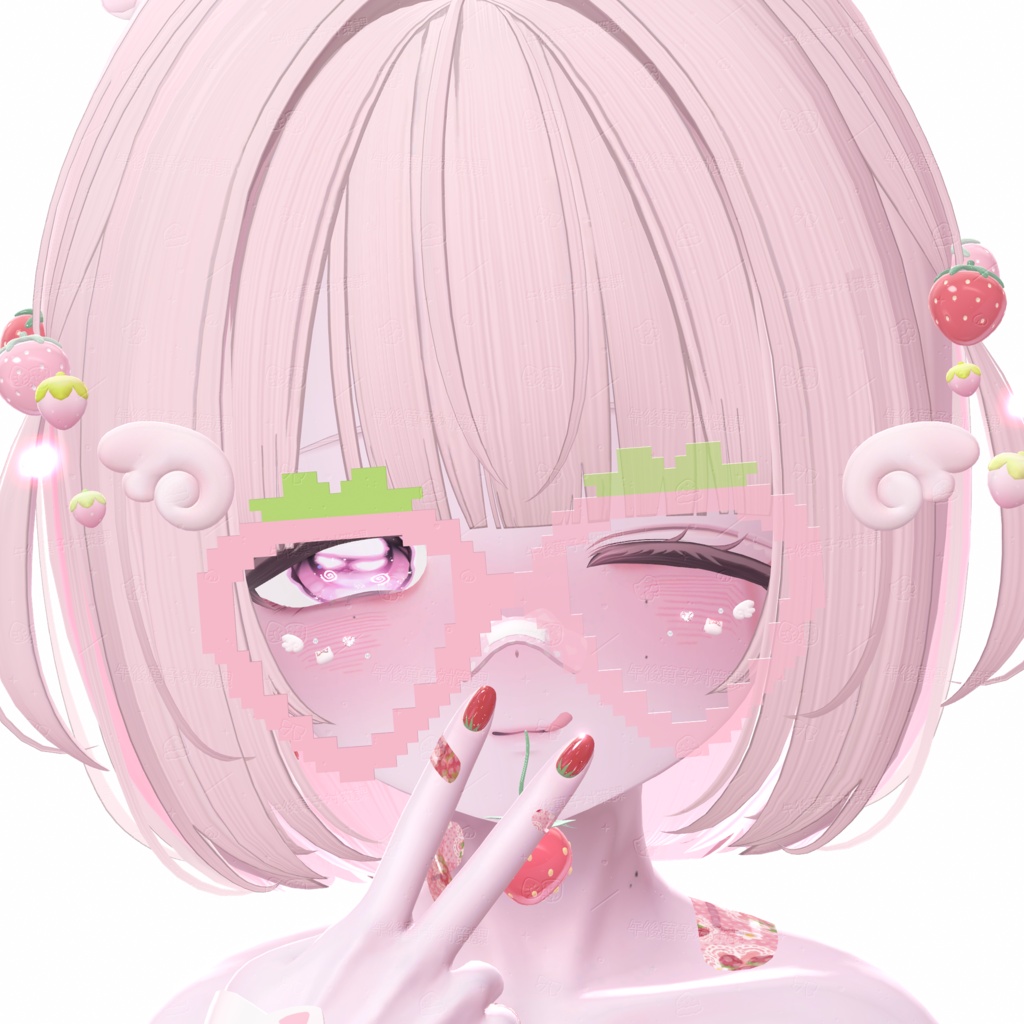 ꒰Free/無料꒱いちごメガネ𓊆 #005 𓊇 image