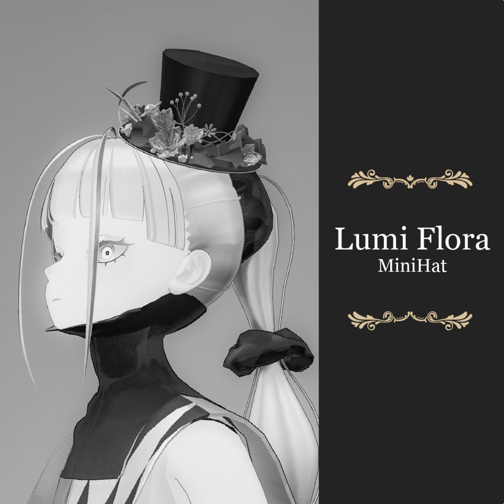 ミニハット【VRChat／2点セット】Lumi Flora MiniHat｜浴衣・ドレスにも image